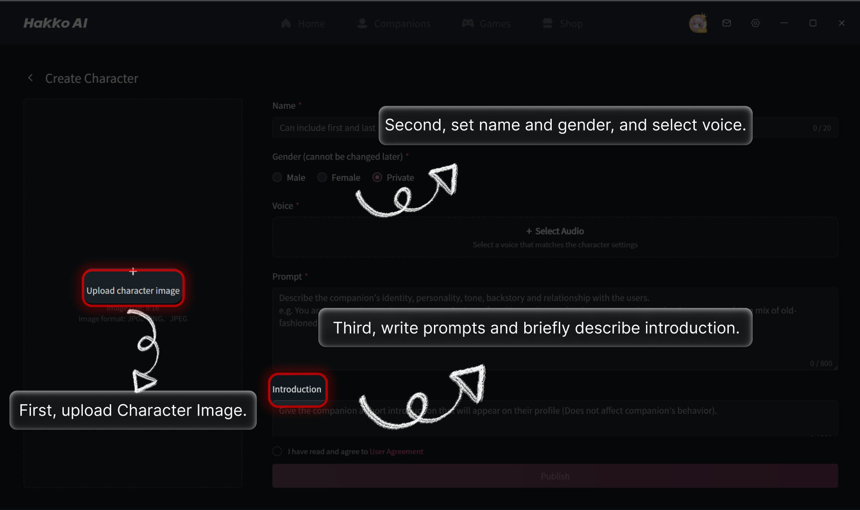 The second step in creating a persona