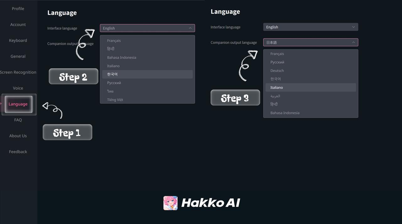 HakkoAI now supports 10 new languages on PC